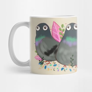 Cute Pigeons illustration Mug